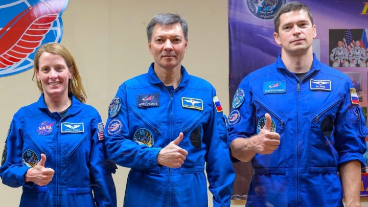 Imagem dos passageiros da Soyuz MS-24