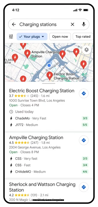 Novidades Google Maps para os carros elétricos