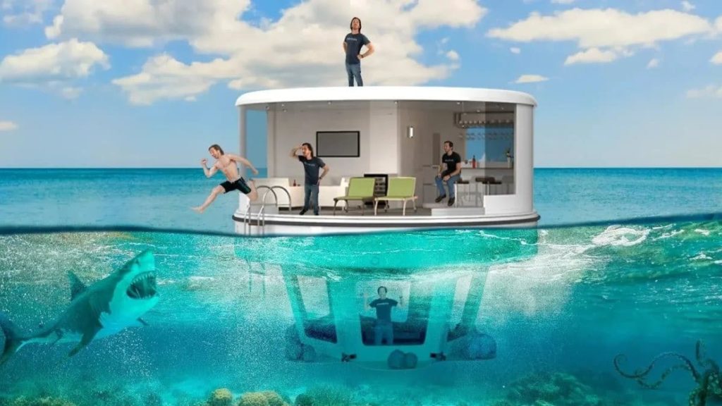 Imagina-se a morar numa casa-barco elétrica semi-submarina? Veja como seria!