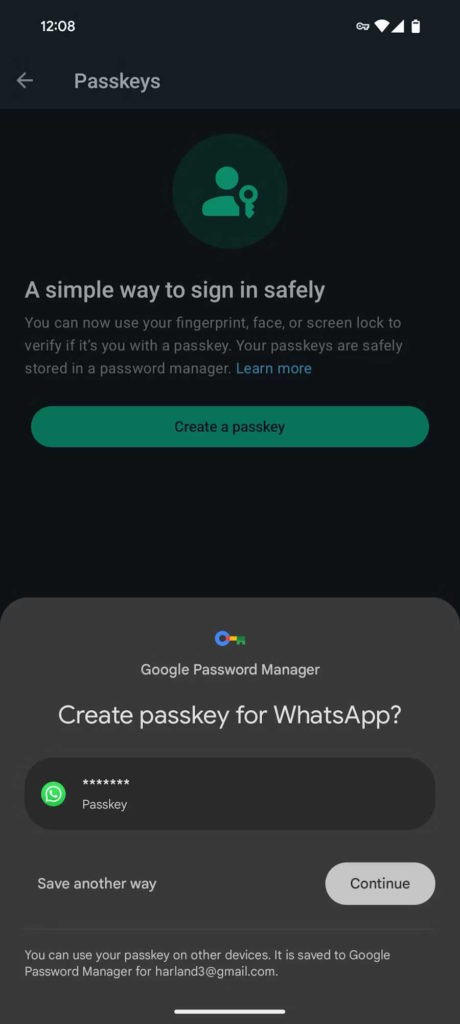 WhatsApp chaves de acesso passwords segurança