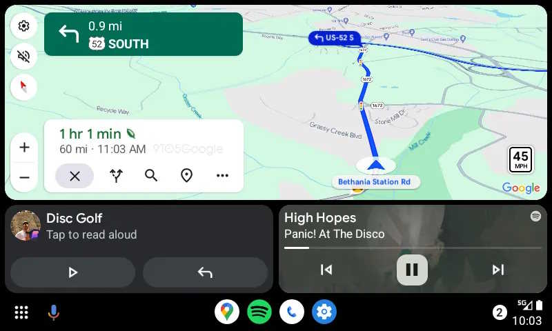 Google Maps Android Auto cores
