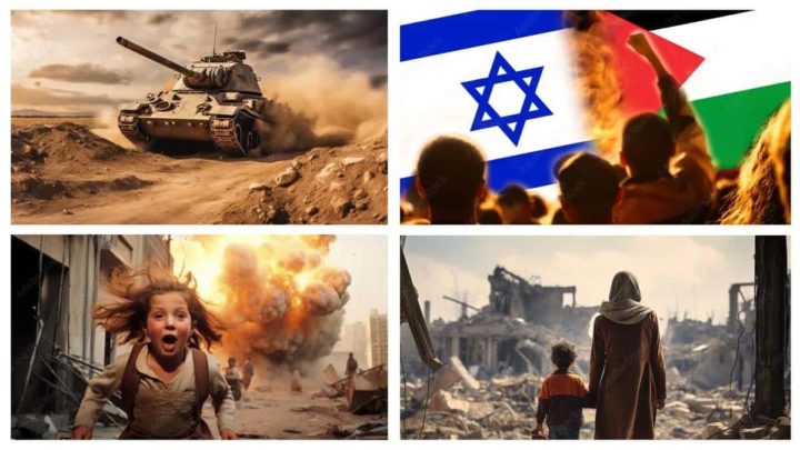 Imagens geradas por Inteligência Artificial, IA, sobre a guerra Israel-Hamas e disponíveis no Adobe Stock. Fonte: Interesting Engineering