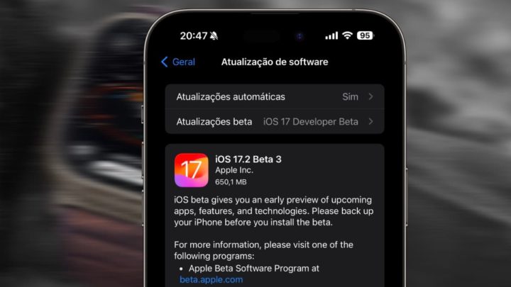 Imagem do iOS 17.2 beta 3 da Apple