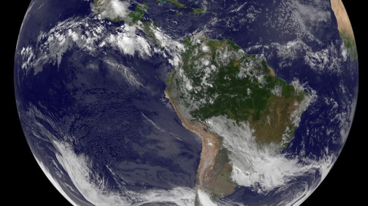 Ilustração do Hemisfério Sul que está a secar