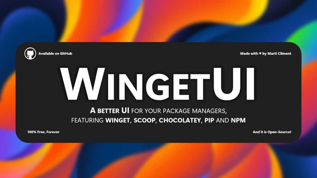 WingetUI Windows apps pacotes interface