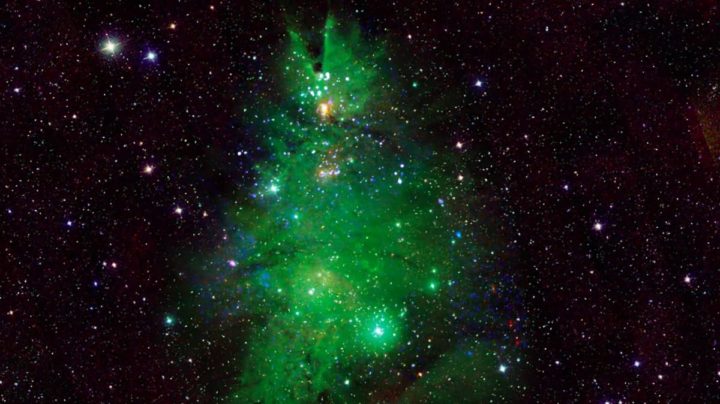 Nova imagem da NASA do aglomerado NGC 2264, também conhecido como o "Aglomerado da Árvore de Natal