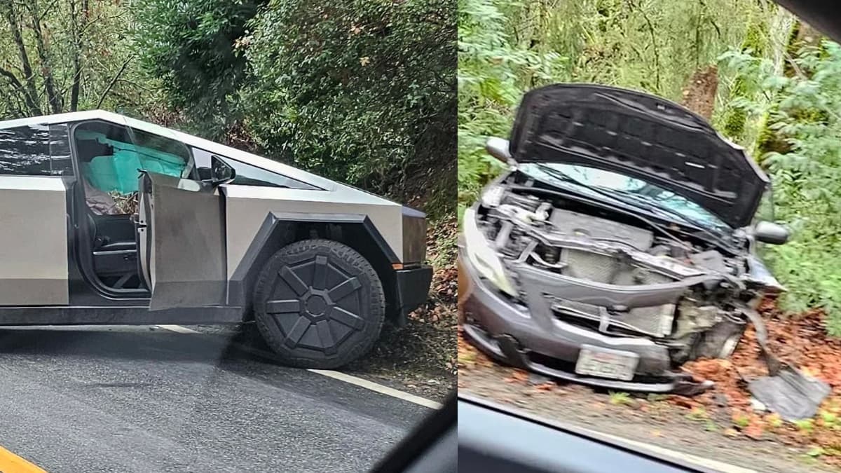 The Tesla Cyber ​​truck gets into an accident and emerges… almost intact