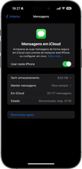 Imagem app Mensagens no iOS 17.2