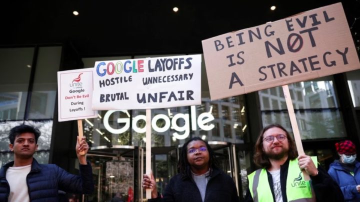 Ilustração de funcionários despedidos por uso da Inteligência Artificial na Google