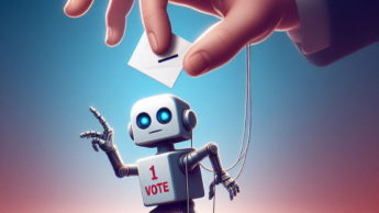 Robô (IA) a influenciar o voto