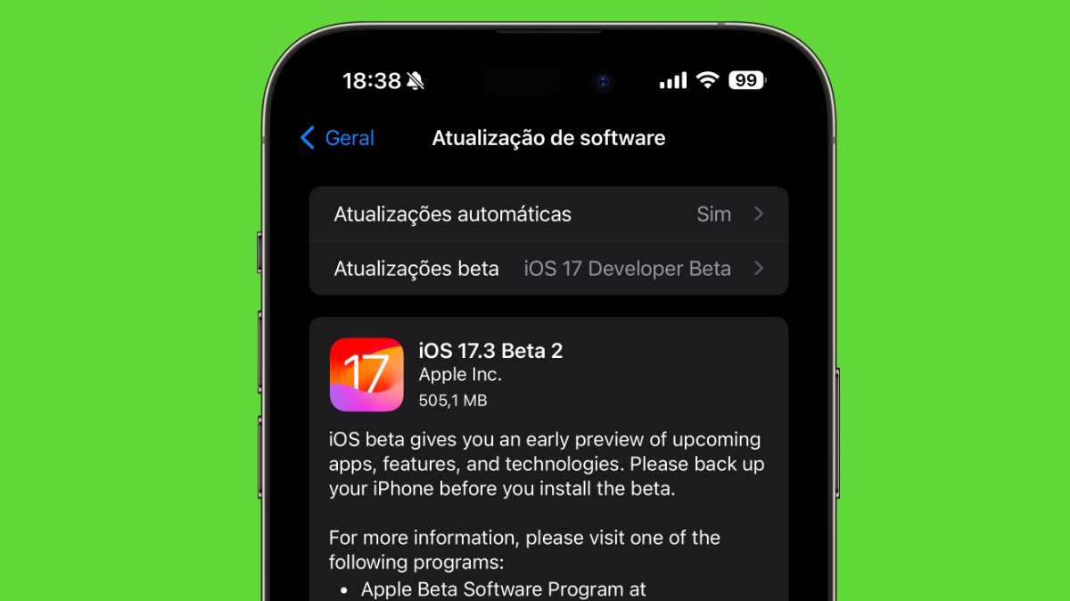 Apple lança beta 2 do iOS 17.3, watchOS 10.2, macOS 14.3… para programadores
