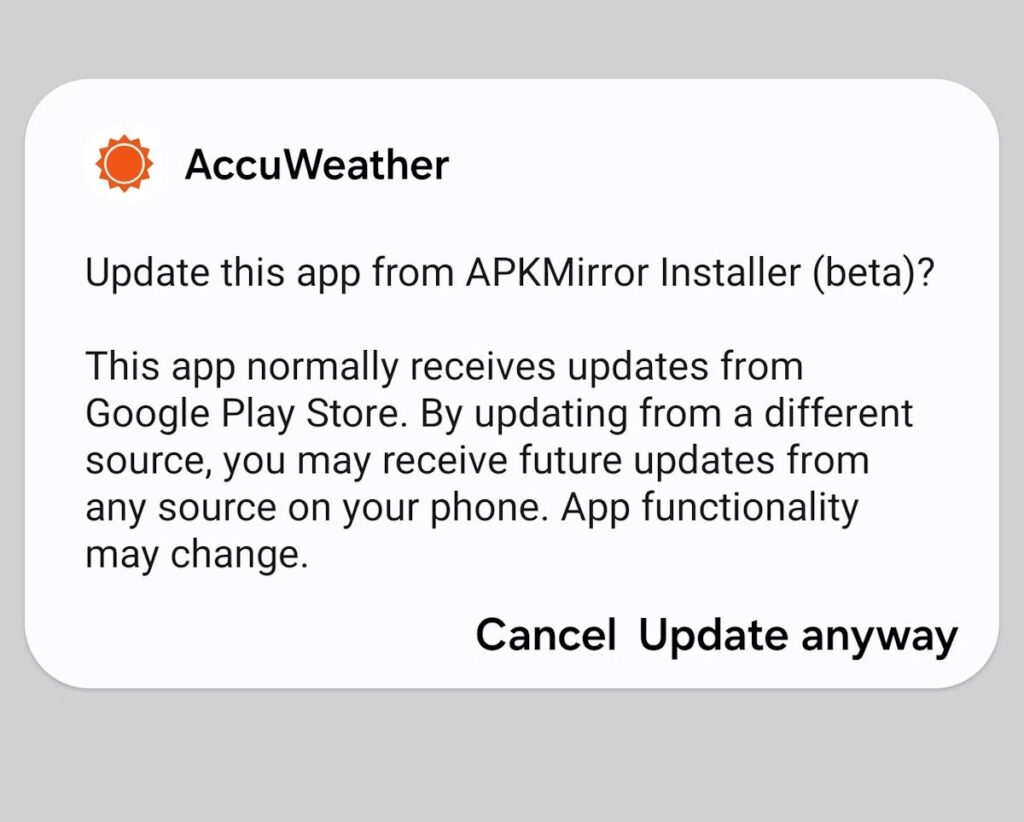 Google Android atualizações apps alertas
