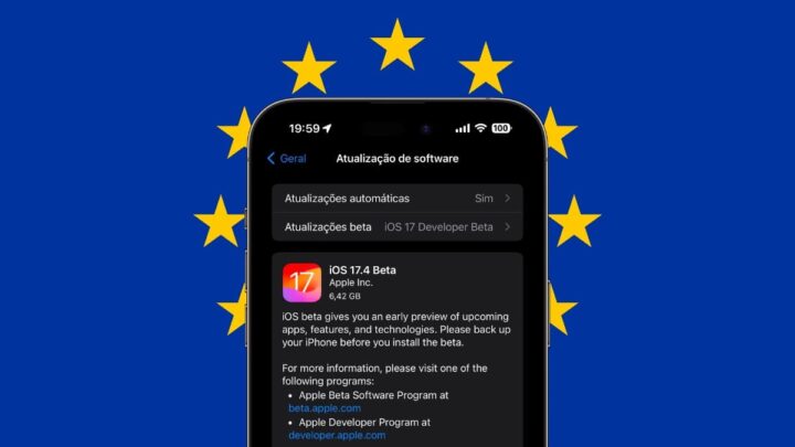 Ilustração do iOS 17.4 beta 1 para a UE