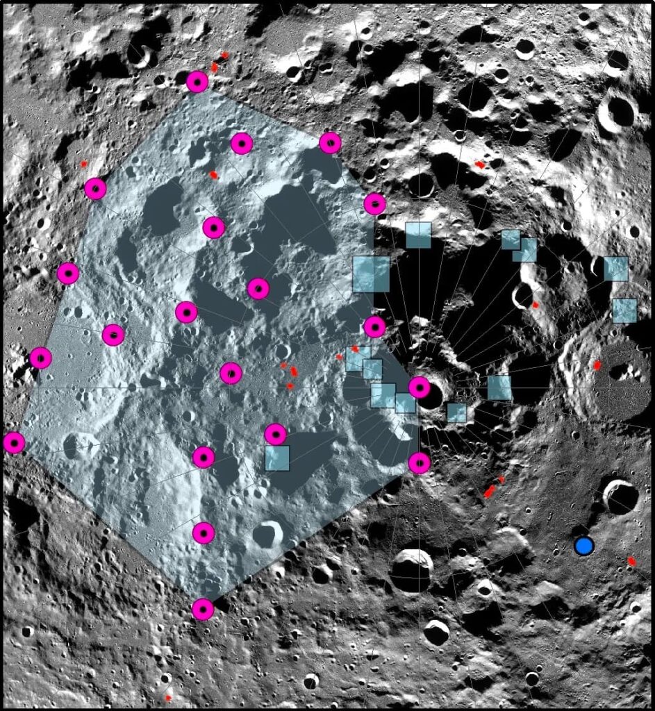 Imagem das zonas com sismos na Lua