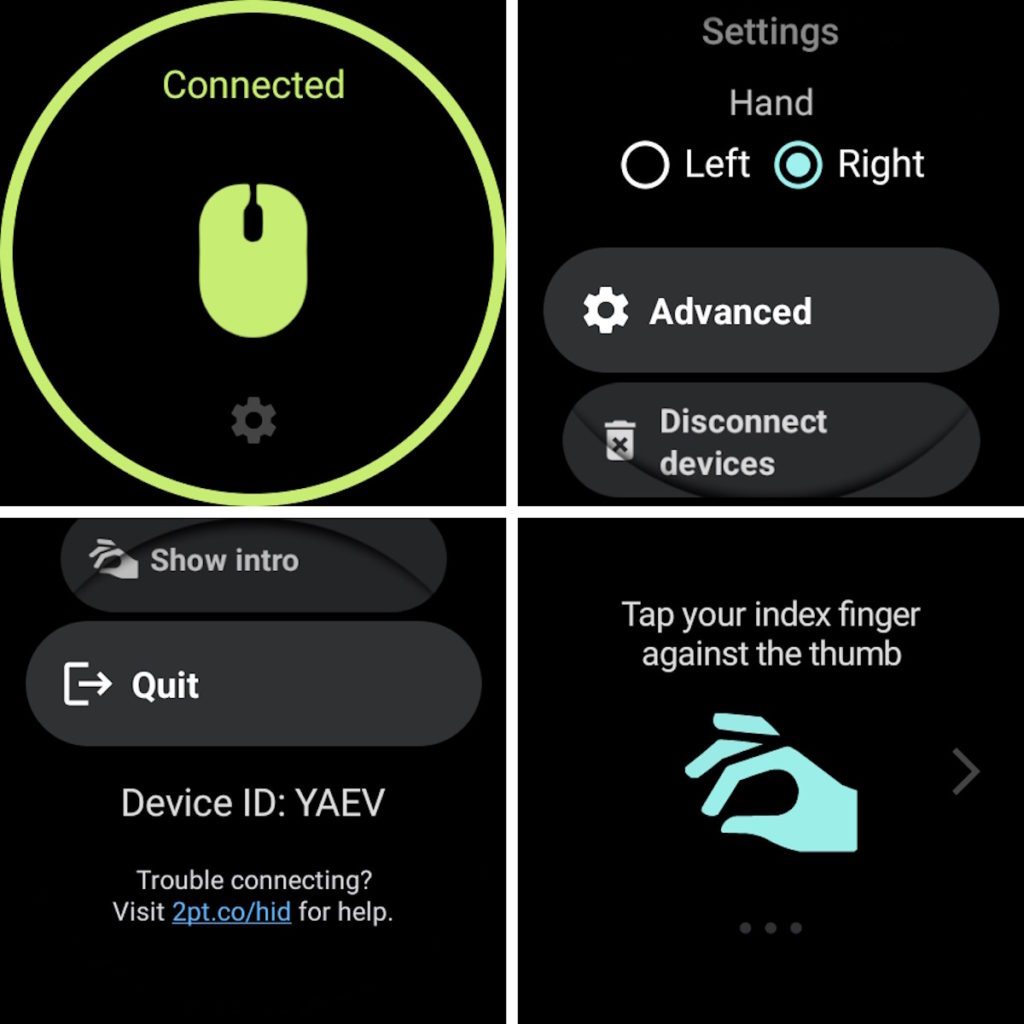 WoWMouse smartwatch rato Wear OS Doublepoint