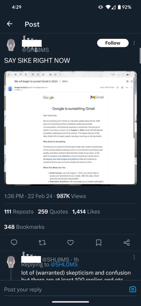 Gmail Google acabar X Internet