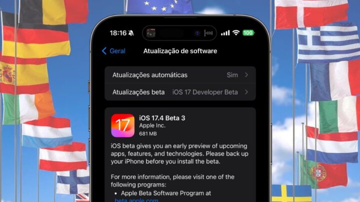 Imagem beta 3 do iOS 17.4