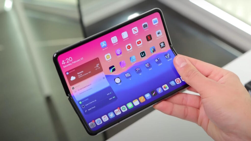 Apple dobrável iPad dispositivo ecrã