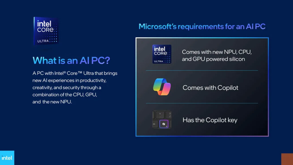 PC IA Microsoft Intel especificações