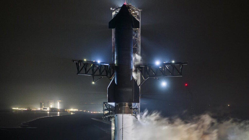 A test flight of Elon Musk's SpaceX spacecraft