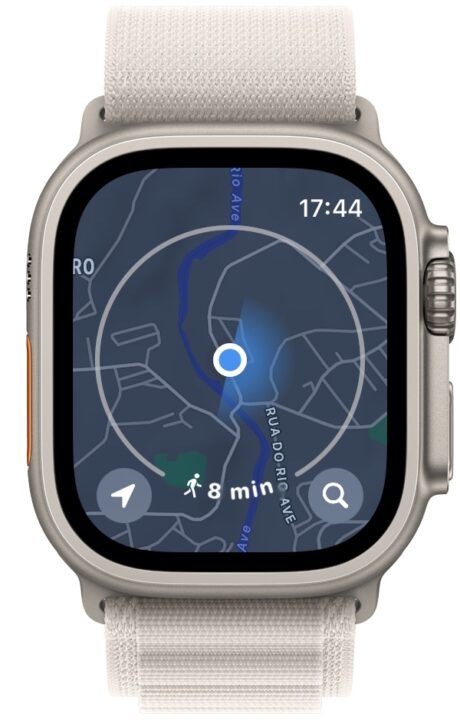 Imagem Apple Watch com anel de limite de caminhadas