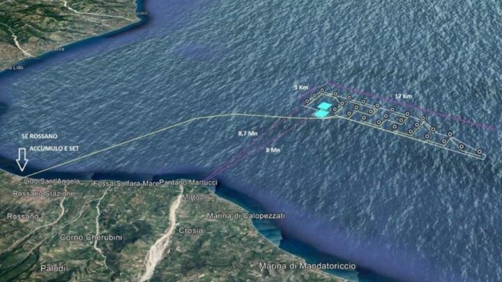 Central eólica-solar flutuante no mar de Itália