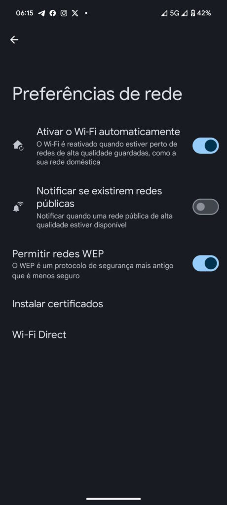 Android 15 WEP Wi-Fi segurança Google