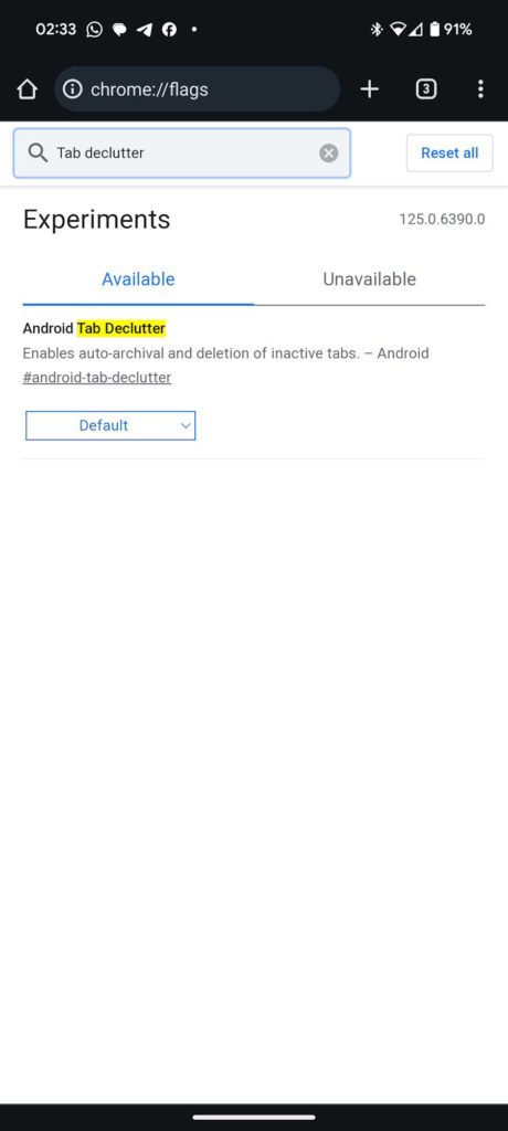 Chrome Android separadores browser