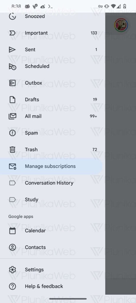 Gmail Google e-mail subscrições
