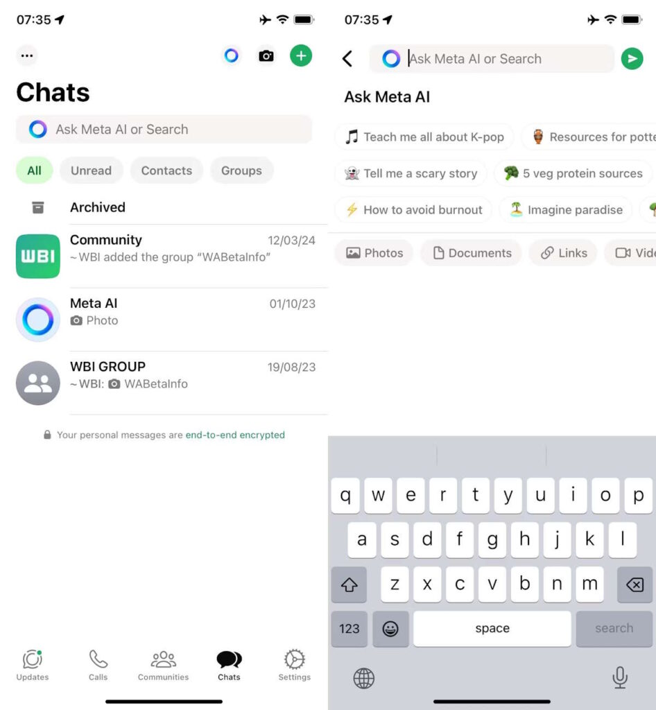 Mensajes introductorios de WhatsApp AI