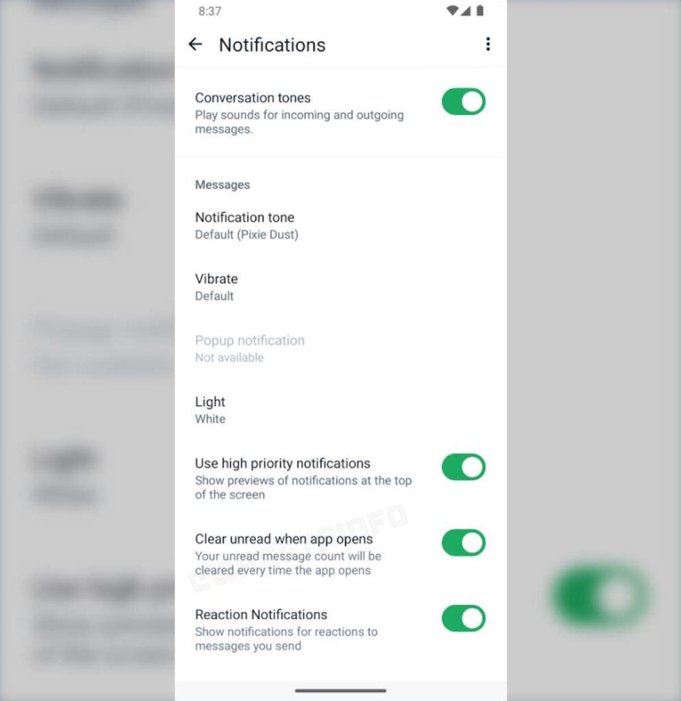 WhatsApp notificações Android novidades Meta