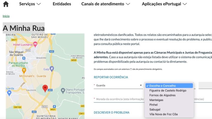 "A Minha Rua": reporte problemas relativos a espaços públicos