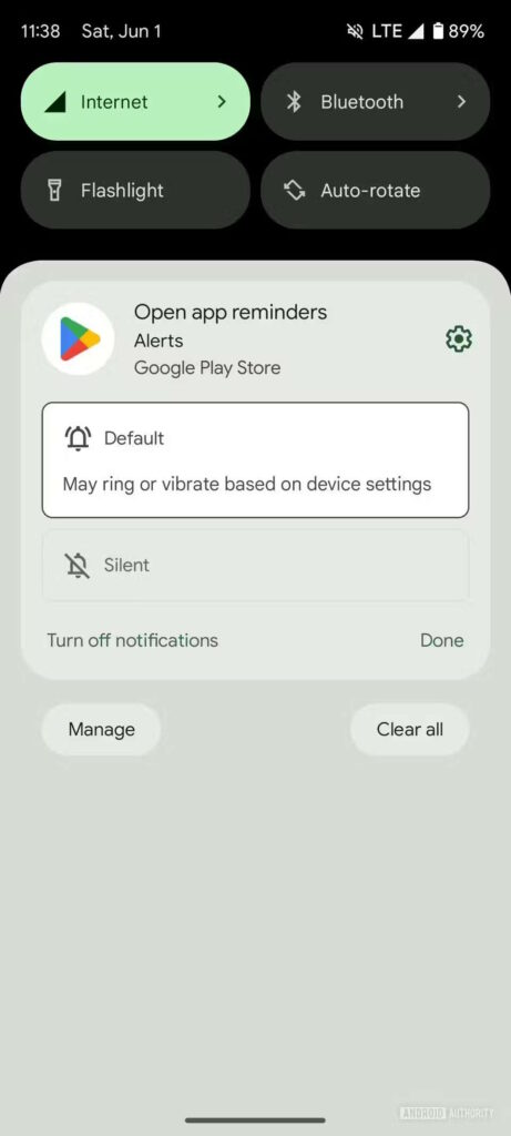 Android apps Google notificações