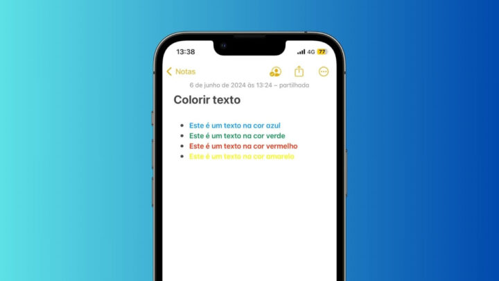 Como colorir o texto na app Notas do iPhone