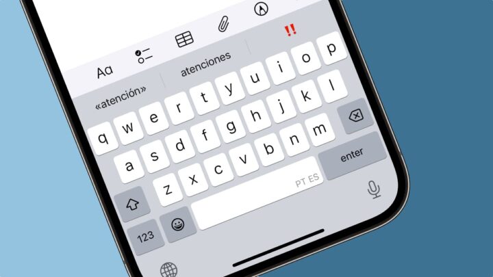 Imagem do teclado bilingue do iOS 18