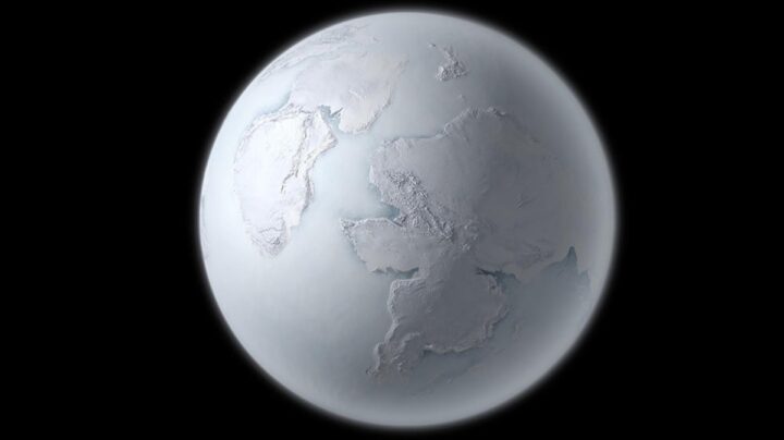 Ilustração da Terra na Idade do Gelo