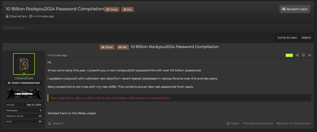 RockYou2024 passwords hackers Internet