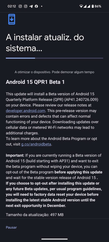 Android 15 Google QPR Beta