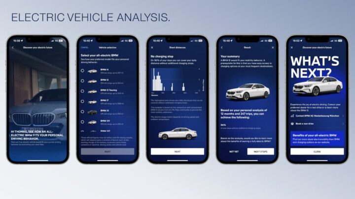 Análise da condução de um veículo elétrico, pela BMW na sua app