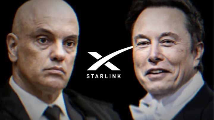 Ilustração de guerra entre Alexandre de Moraes e Elon Musk. Agora o alvo é a Starlink