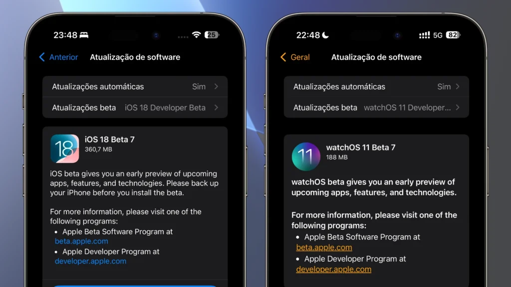 Apple lançou beta 7 do iOS 18, iPadOS 18, macOS Sequoia, watchOS 11…