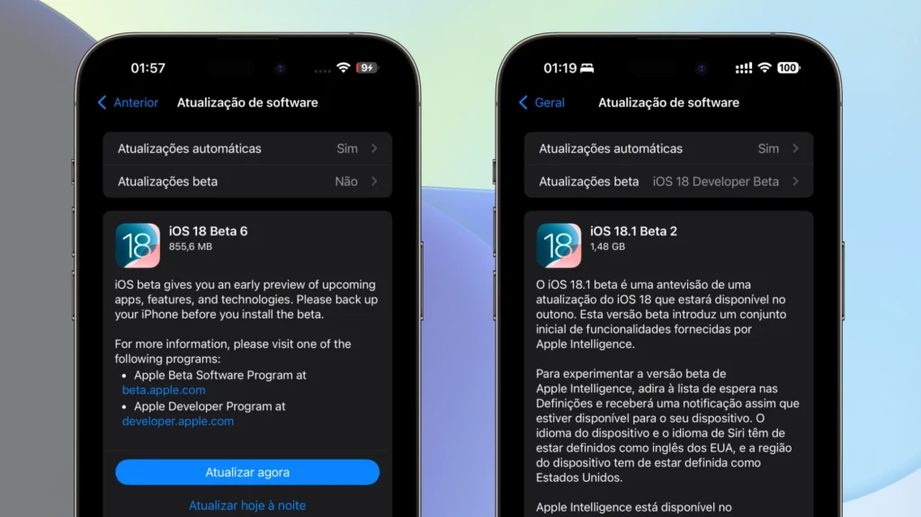 Apple lançou uma mão cheia de versões beta do iOS 18, watchOS 11, macOS Sequoia 15, etc…