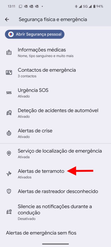 Android Google sismo terramoto