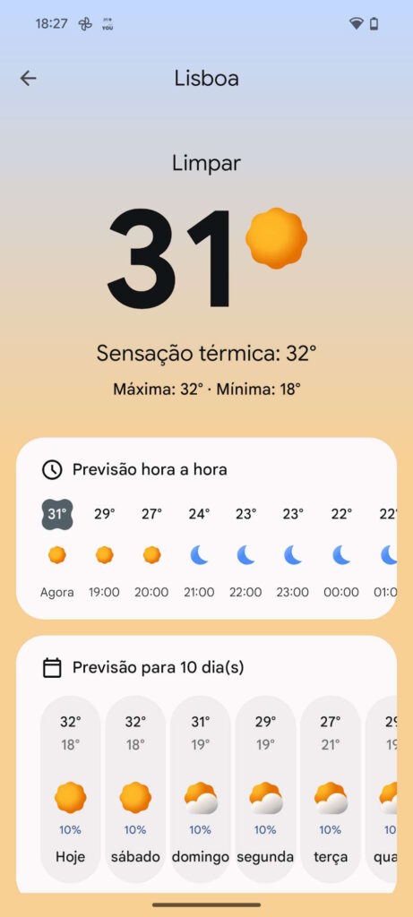 Android 15 Pixel 9 Weather tempo aplicação