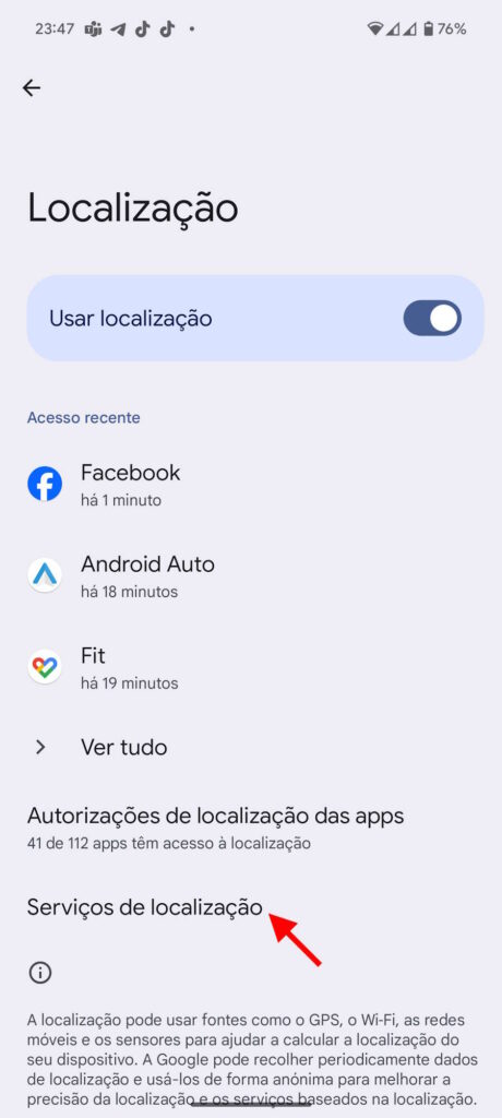 Android GPS localização smartphone