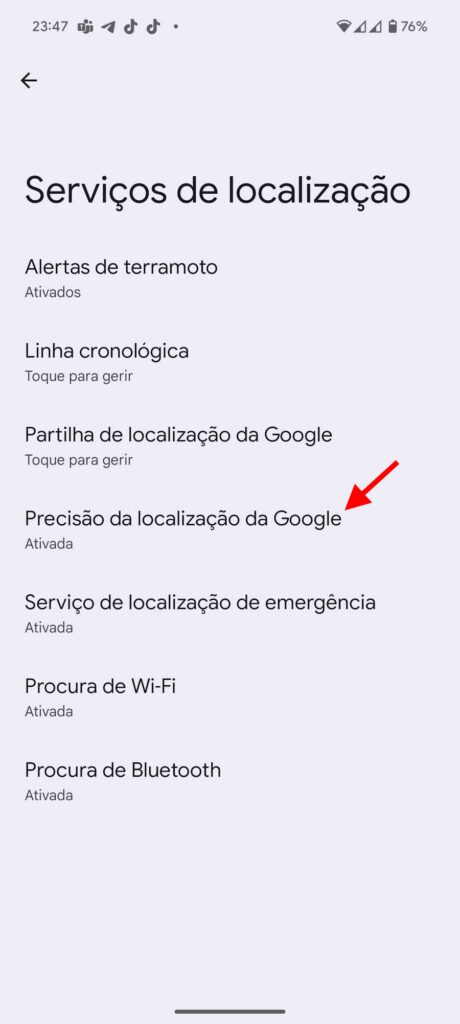 Android GPS localização smartphone