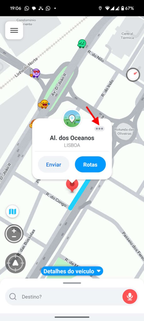 Waze carro estacionado ferramenta encontrar