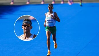 Atleta Samuel Barata com fita de refrigeração da Omius