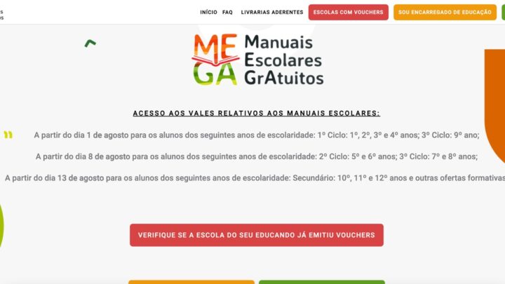 Plataforma Mega: já há vouchers para manuais escolares grátis