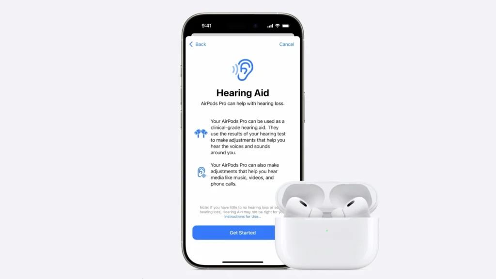 iOS 18.1 ativa as funcionalidades dos aparelhos auditivos nos AirPods Pro 2